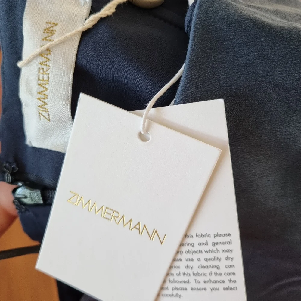 NEW ZIMMERMAN Silk Indigo Dress - Picture 5 of 7